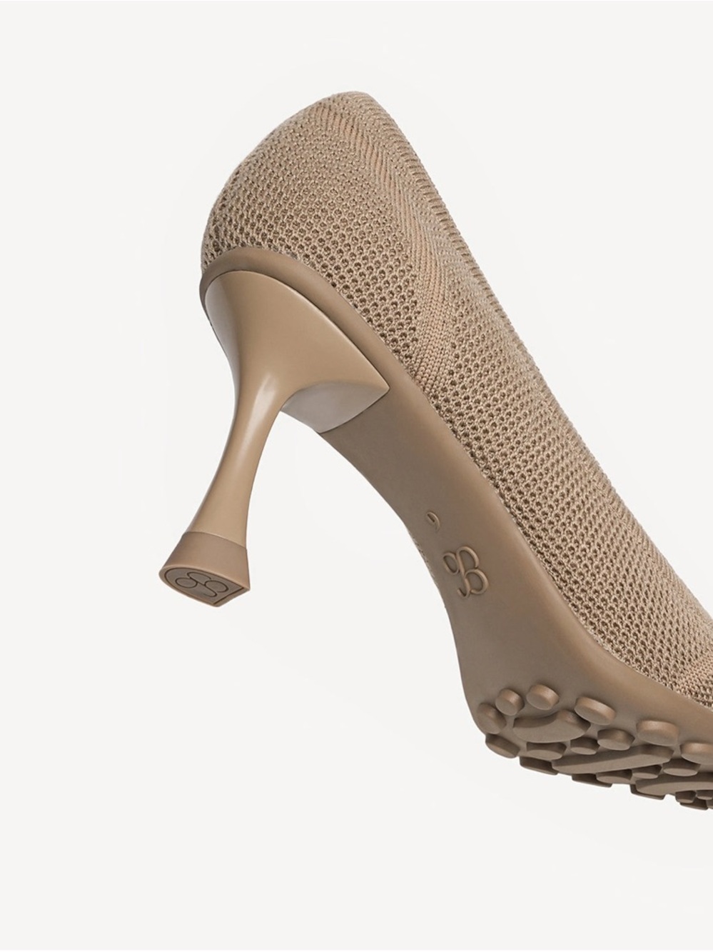 Knit Pointed-Toe Pumps in Taupe - Picture 6 of 13